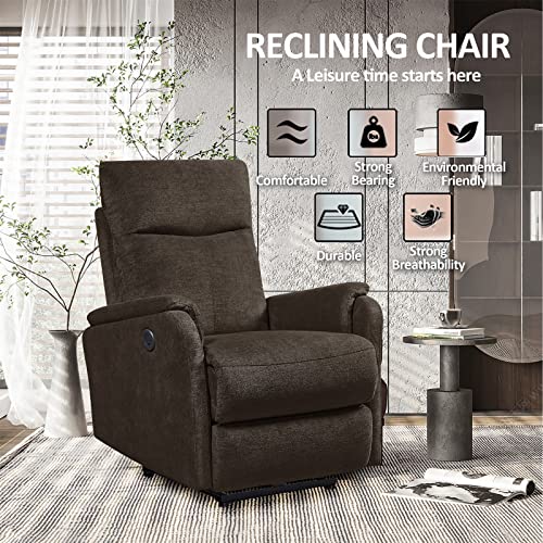 Sillón reclinable madera marrón con control eléctrico miniatura 4