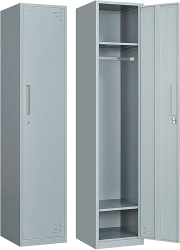 Vista 152 de Taquillas de metal para empleados, armario de almacenamiento de acero con 5 puertas para el hogar, oficina, escuela, gimnasio (blanco)