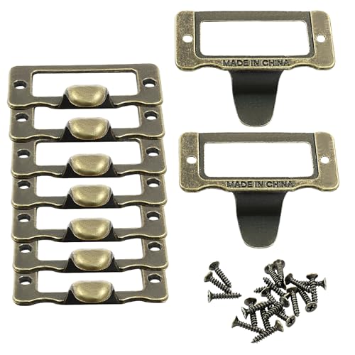 Unlorspy Antique Bronze Library Label Card Catalog Pulls, 10 Pcs
