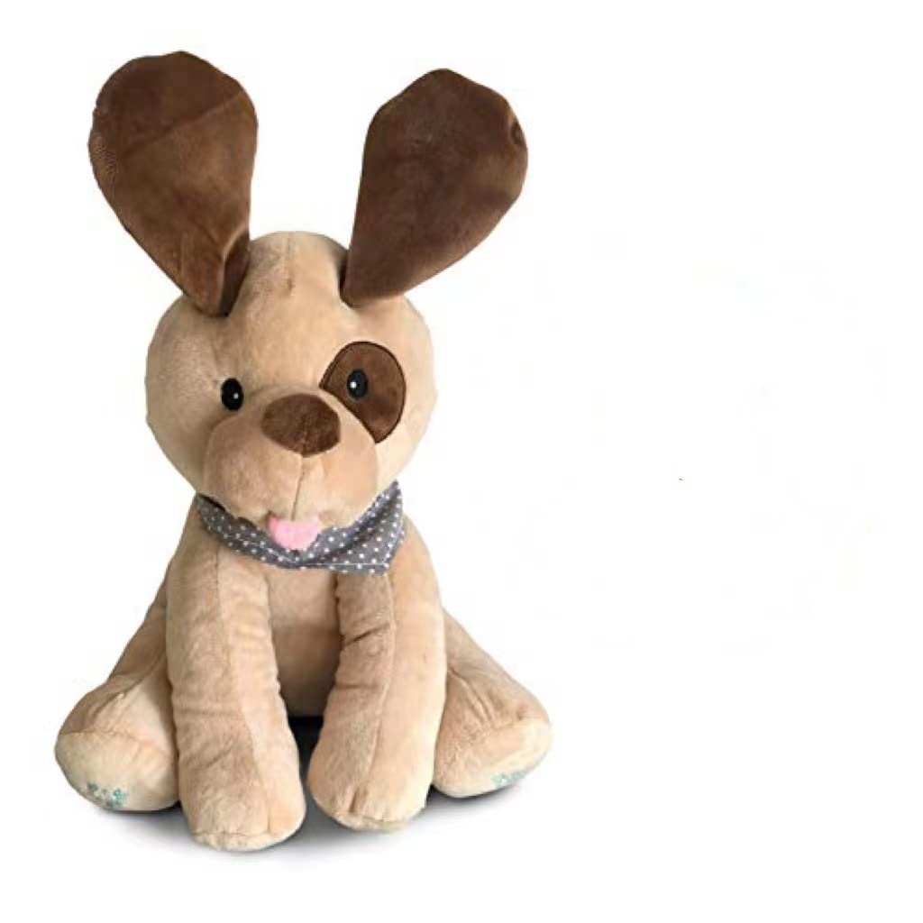 DALIYREPAL Plush singing and playing interactive stuffed puppy dog for babies, toddlers, infants - Peek A Boo animal soft musical toy with flappy ears sings and plays