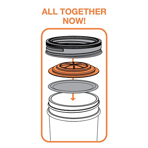 Jarware Orange Jelly/Jam Lids For Regular Mouth Mason Jars, Set Of 4 #TOP5