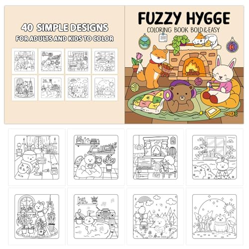 Libro da colorare con animali per bambini, Libri da colorare con animali per adulti Rilassamento, Libro di pittura sugli animali invernali dei cartoni animati, Libro da colorare con animali da 40 pagi