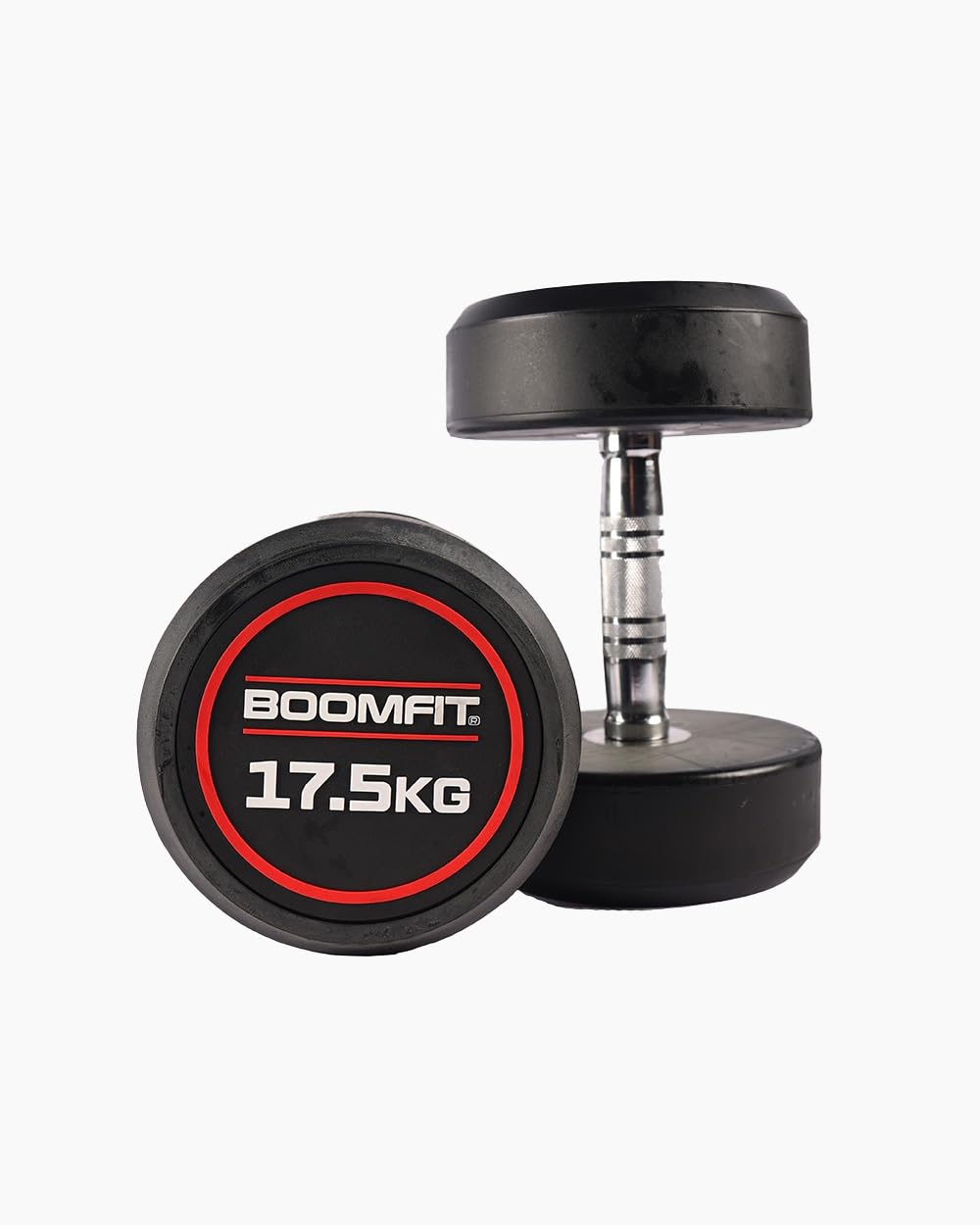 BOOMFIT Manubri per bodybuilding 1-50 kg (coppia) | Pesi da palestra in gomma silenziosi | Kit manubri per bodybuilding a casa e fitness | Aumento di massa e tonificazione | Uomo e donna