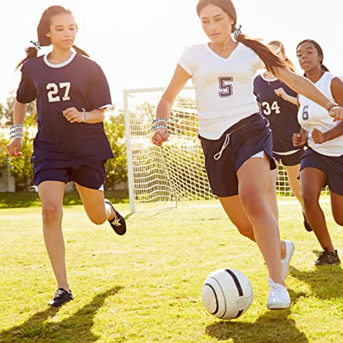 20 Pieces Soccer Hair Ties Elastic Ribbon No Crease Ponytail Holders Football Elastic Hair Ties Soccer Hair Accessories For Girls Women Soccer Party Team Members #TOP5