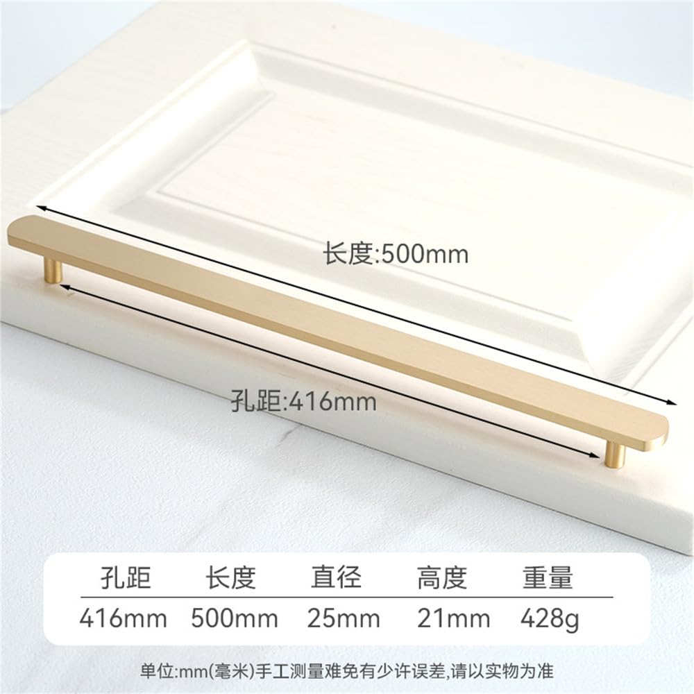 Tiradores de gabinete, manijas largas de latón para Muebles, armarios, cajones, manijas de latón Macizo para Puertas de gabinetes de Cocina, herrajes de 416 mm