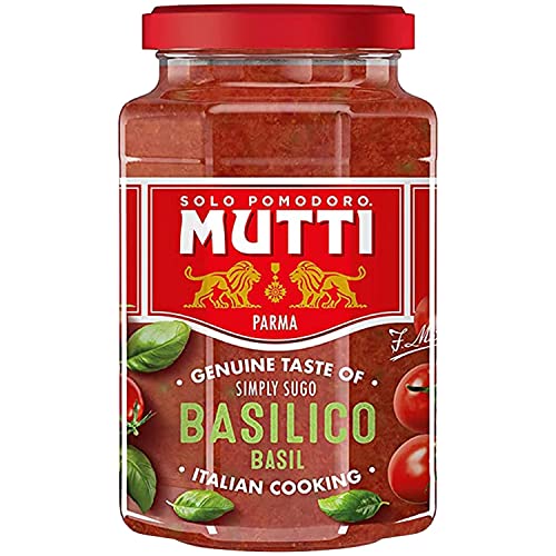 Image of Mutti Parma Pasta Sauce with Basil • Italian Tomato Sauce with Genovese Basil PDO, 14.11 oz ℮ 400 g (Pack of 2)