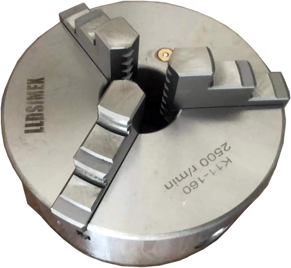 K11-160 Chuck 3 Jaw Self-Centering Lathe Chuck 6"/160mm With 2 Set Jaws
