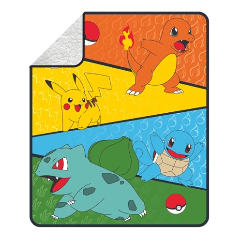 Image of Pokemon Anime Kids Bedding Soft Plush Sherpa Blanket Throw, 50 in x 60 in, (Officially Licensed Product) by Franco