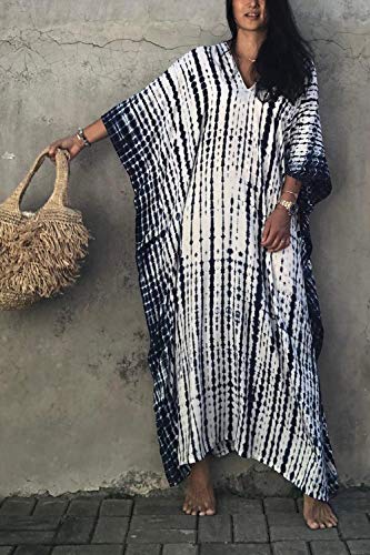 Image of Women Beachwear Long Beach Coverups Kaftan Casual Caftan Dress