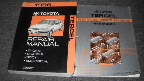 1996 Toyota Tercel Service Shop Repair Manual Set OEM (service manual,and the electrical wiring diag