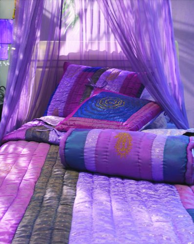 Bacati - Jaipuri Purple & Pink Floor Pillow 26 inch Round