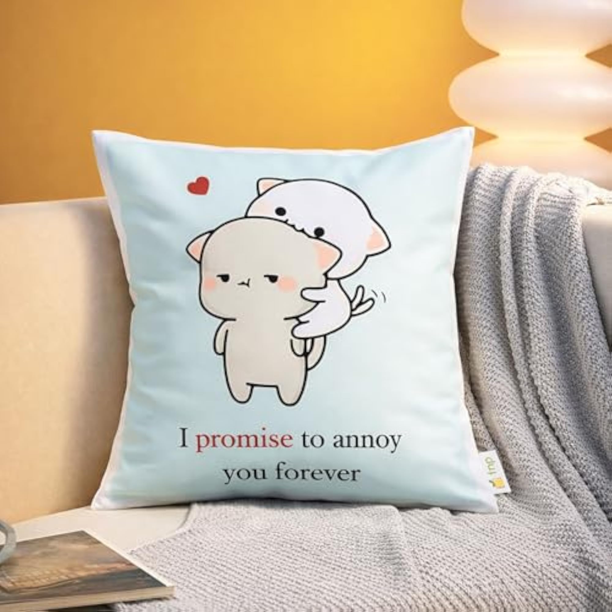 Cute Couple Personalised Cushion, Wedding & Anniversary Gift