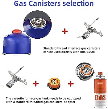 BRS -3000T Backpacking Stove Camping Portable Propane Butane Stove Mini Stove for Outdoor Travel Mountaineering Cooking (2pcs)