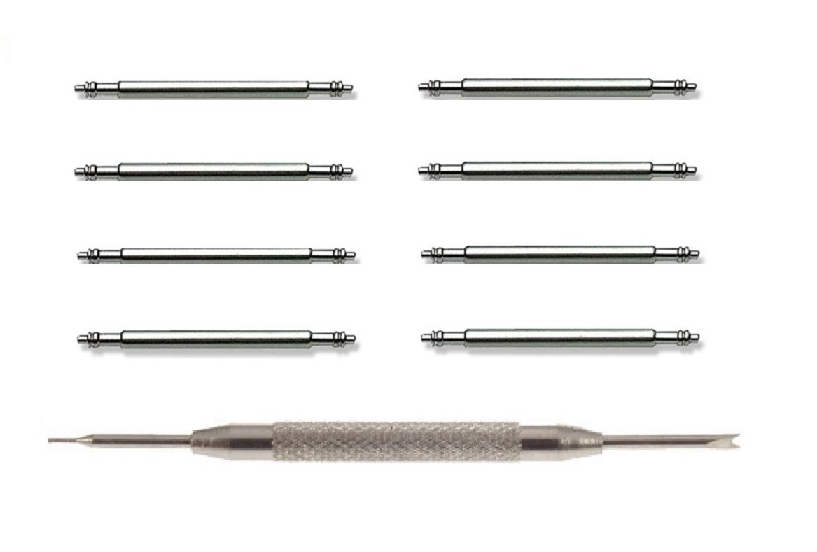 TrendyLuz 8 Spring Bar Pins for 24mm Watch Band, Spring Bar Tool Included