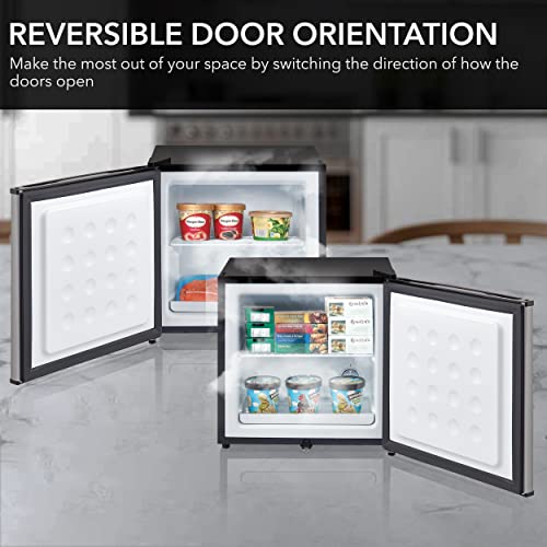 Whynter CUF-112SS Mini, Energy Star Rated Small Upright Freezer with Lock, Stainless Steel -1.1 Cubic Feet