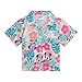 Disney Minnie Mouse Little Girls Hawaiian Button Down Shirt and Shorts Outfit Set Minnie Mouse Turquoise/Pink 6