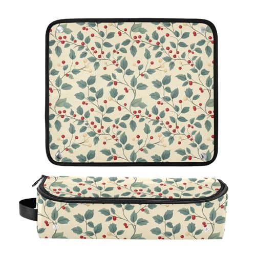 Bolsa organizadora de viaje para herramientas de cabello New Year Berries Marble resistente al calor para planchas, rizadores y accesorios de cuidado capilar miniatura 3