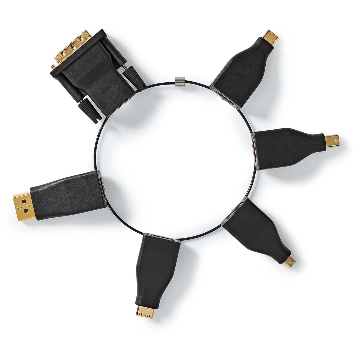 NEDIS CCGB34999BK Adaptador HDMI™ | DisplayPort Macho/DVI-D 24+1 Pin Macho/HDMI™ Micro Macho/HDMI™ Mini Macho/Mini DisplayPort Macho/USB-C™ Macho/USB C™ Macho/Negro