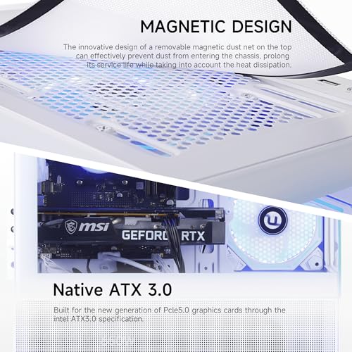 Image of NINGMEI Gaming PC Desktop Computer, Ryzen 7 5700X Gaming Desktop Computer, 32GB RAM 1TB NVMe SSD, GeForce RTX 5060 8GB, Prebuilt Tower PC with Liquid Cooling, 650W PSU, Windows 11 Home, White
