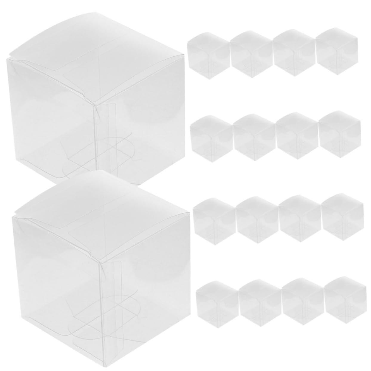 Amosfun Scatole Regalo Trasparenti Quadrati in Pvc 20pezzi Confezioni per Cioccolatini Bomboniere Feste Dolci