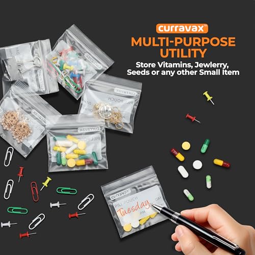 CURRAVAX 225 Pack Waterproof Pill Pouches