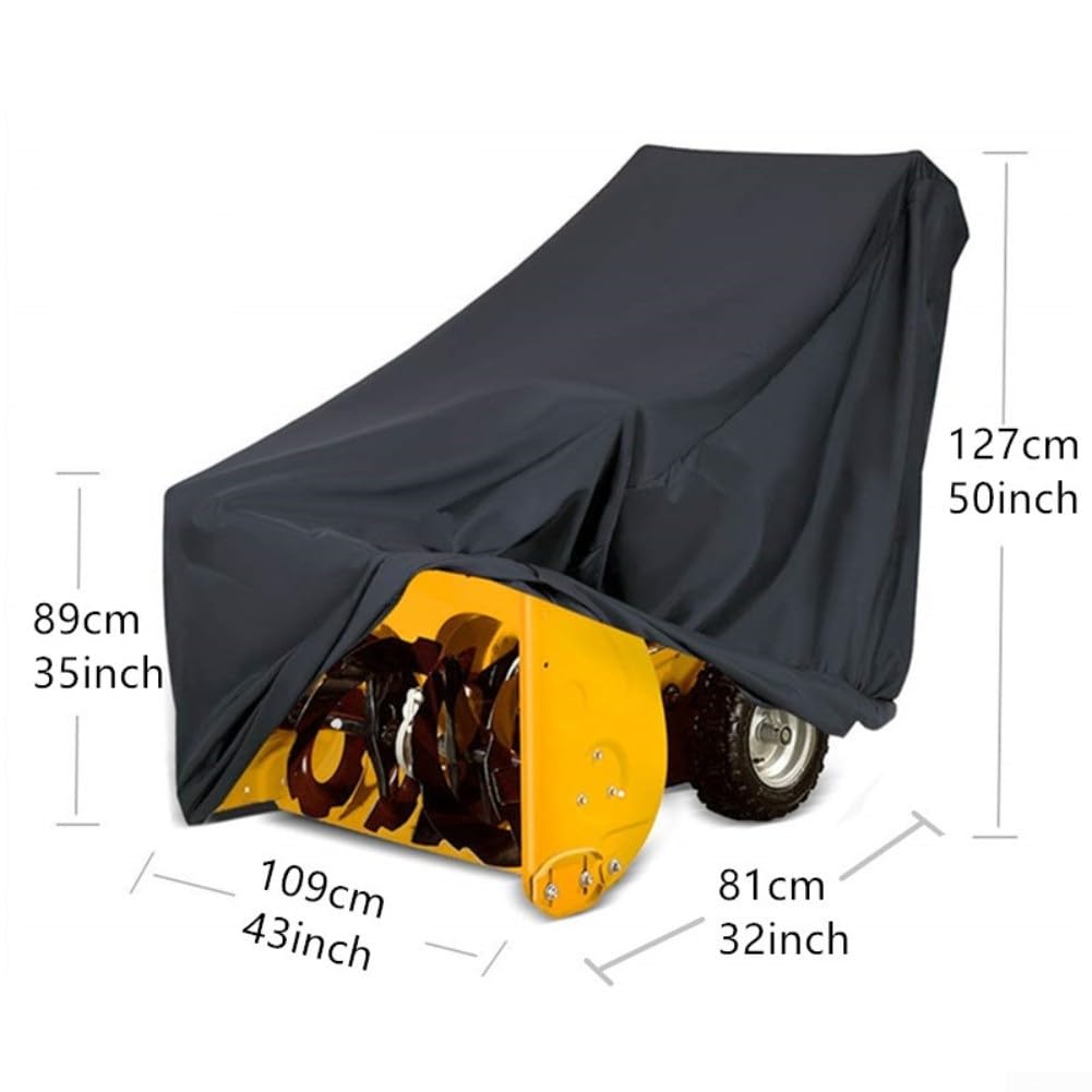 Cubierta para soplador de nieve, 109-127 cm resistente 210D Oxford, impermeable, resistente al viento con cordón, protección eléctrica de dos etapas para quitanieves