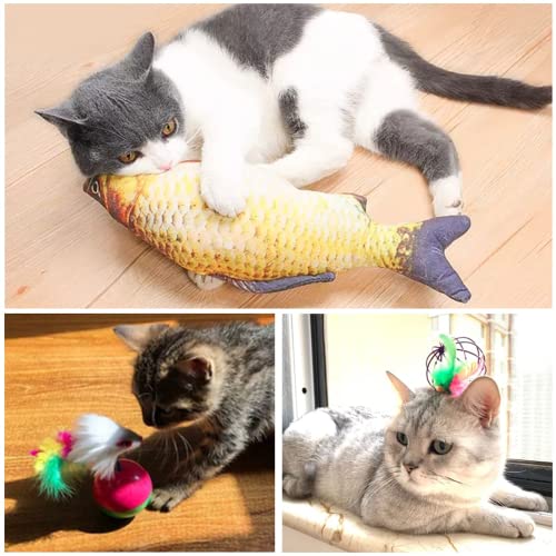 Jouets Chat,30 Pièces Kit Jouet Chats,Jouets pour Chats Interactif Jeux Chaton avec Tunnel,Poisson,Souris,Plume,Balle Jeux Chaton – Image 4
