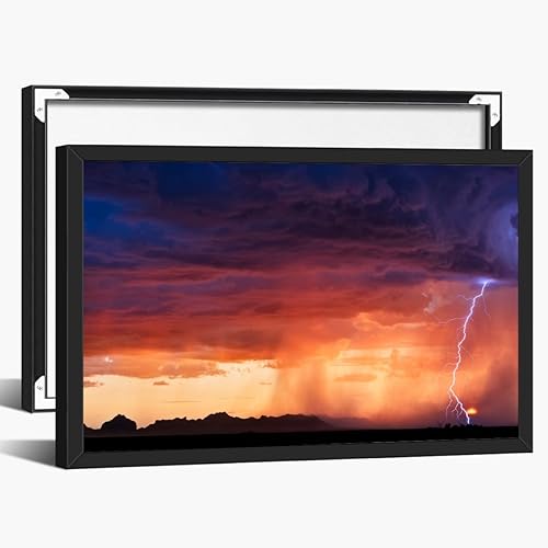 Decoración de paisaje retro de las montañas de Colorado Lightening Sunset Picture Póster estético impreso adhesivo de pared para salas de estar, disponible en Yaxa Colombia