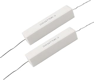 Aexit 2 x Fixed Resistors 20W 75 Ohm 5% Fixed Type Wire Wound Single Resistors Cement Resistors