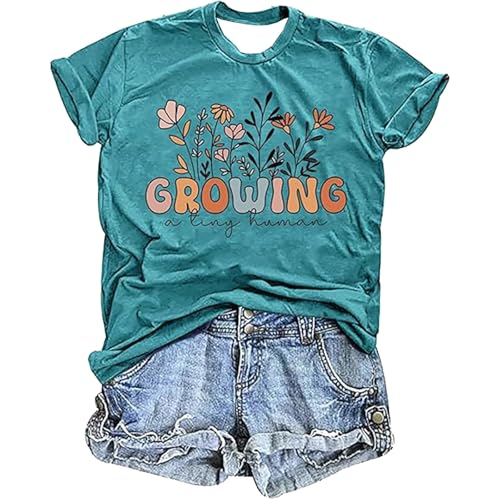 Casual Short Sleeve Round Neck Print Dress - Perfect for Anniversary Fashion and Everyday Wear, Mint(M)