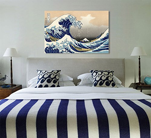 Eliteart-The Great Wave Off Kanagawa por Katsushika Hokusai Reprodução Giclee Arte Impressões em tel