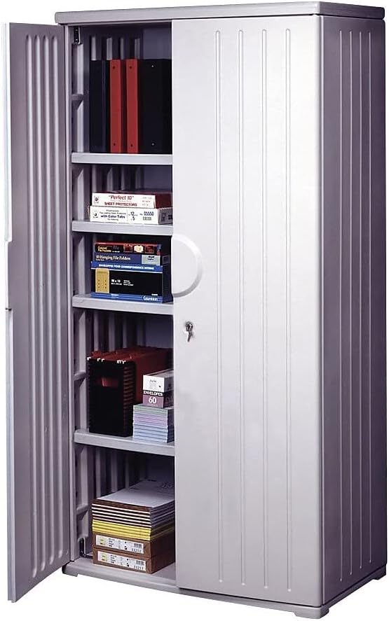 Iceberg 92573 OfficeWorks Resin Storage Cabinet, 36w x 22d x 72h, Platinum