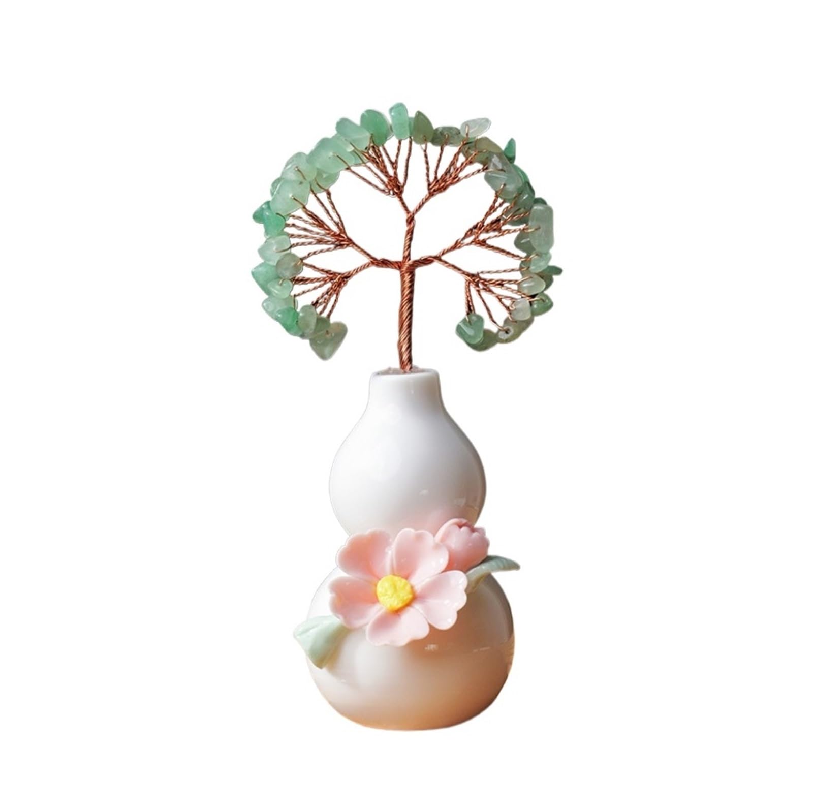 crystal tree， Crystal Stone Tree Money Handmade Feng Shui Decoration Desk Ornament For Home Fengshui Decorations(Grün)