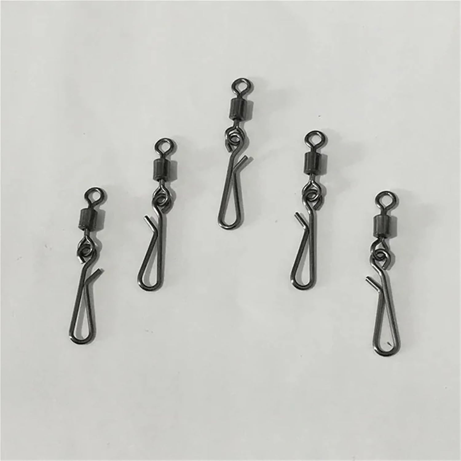 100pcs Rolling Swivel with Hanging Snap Fishing Tackle Fishhooks Connector Fishing Swivels Tool