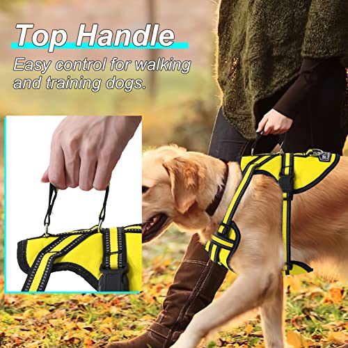 Bolux No Pull Dog Harness, Handmade Adjustable Pet Reflective Oxford Soft Vest Harness With Leash Clips For Small Medium Large Dogs, Pet No-Choke Harness With Nylon Handle #TOP4