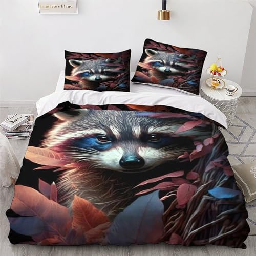 Parure de lit microfibre de qualité supérieure avec motif raton laveur