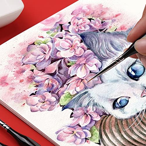 6 Stück Feine Detail Pinsel Set,Perfekter Detail Pinsel,Miniatur Pinsel Zeichenpinsel Pinselset,für Nagelkunst, Acryl, Aquarell,Ölgemälde,Modellbau und Strichmalerei