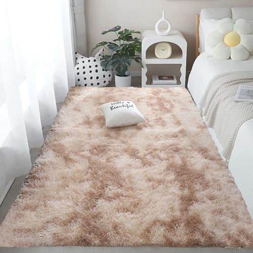 Tapis salon moderne beige rectangulaire 130x160 lavable shaggy - 2