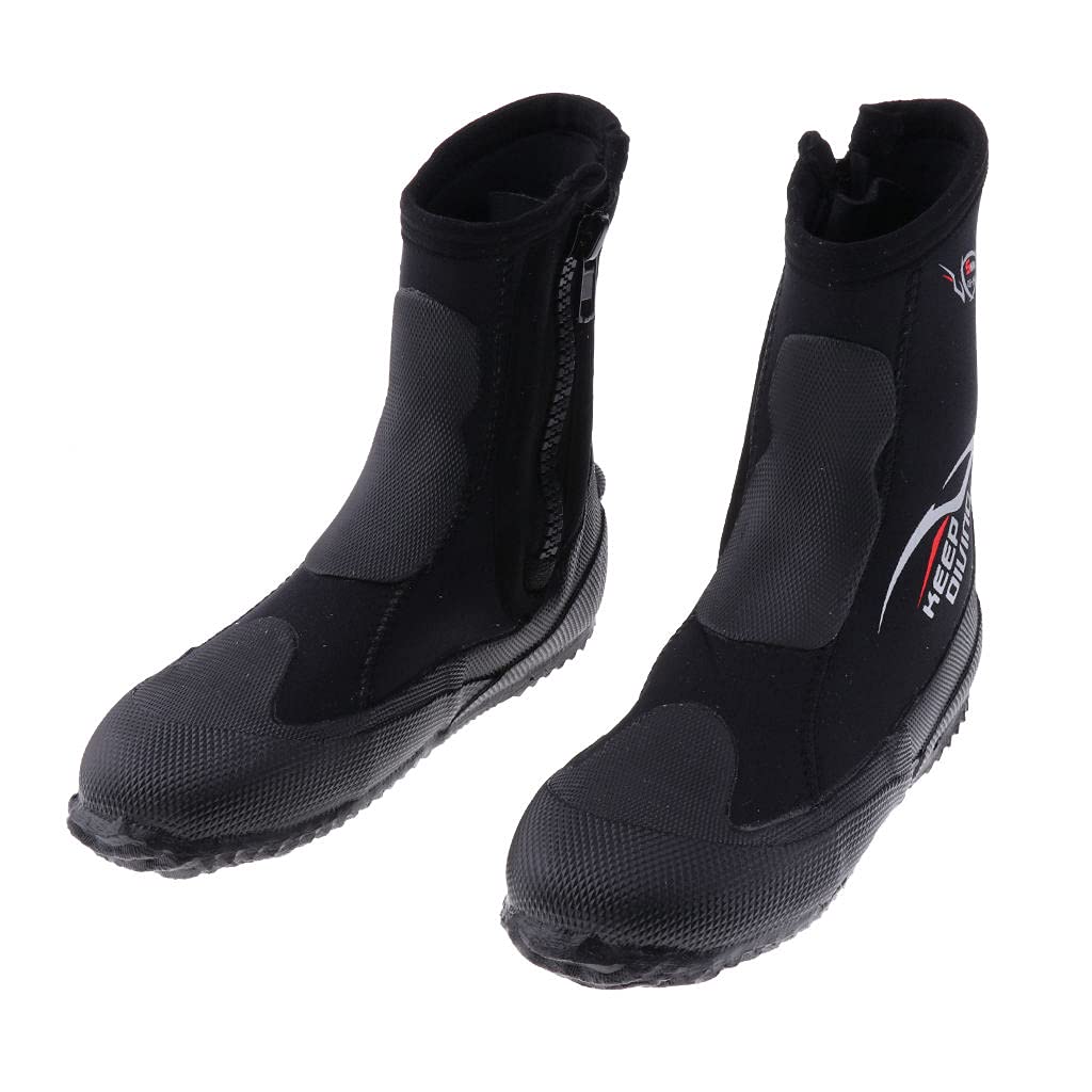 Amagogo Hohe Schnitt 5mm Neopren Wasser Sport Schnorcheln Tauchen Watender Boots Booties Schwarz, XS 3XL