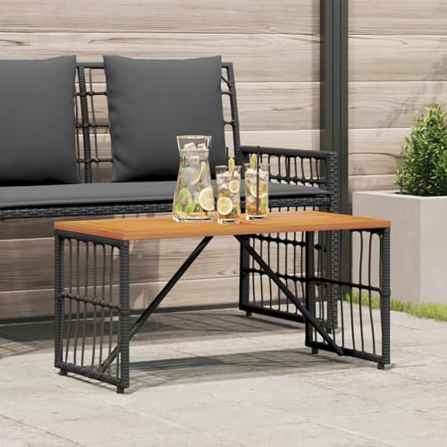 Mesa de balcón resistente a la intemperie negra para comedor exterior 2