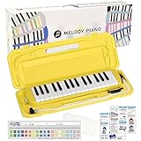KC キョーリツ 鍵盤ハーモニカ メロディピアノ 32鍵 イエロー P3001-32K/YW (ドレミ表記シール・クロス・お名前シール付き)