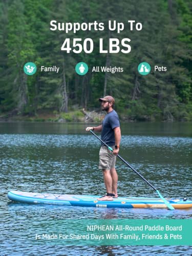 Image of Niphean Inflatable Stand Up Paddle Board with SUP Accessories, Anti-Slip EVA Deck, 10'6'' Inflatable Paddle Boards for Adults & Youth of All Skill Levels