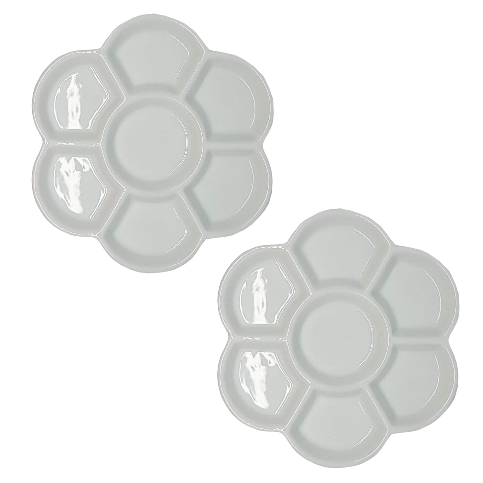 Photo 1 of 2 Pcs White Watercolor Paint Palette Tray Water Color Palletes Washable Paint Ceramic Paint Palette Porcelain Watercolor Palette for Artist Watercolor Painting Palettes and Palette Cups
