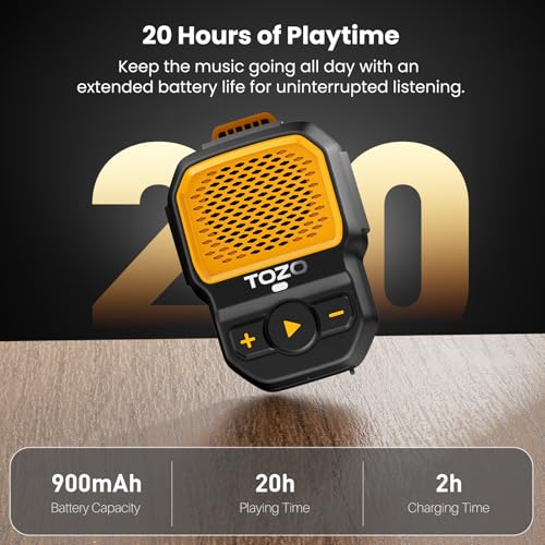 TOZO PM1 AI Smart Speaker with AI Assistants, Wearable Speaker for Hands-Free, 20 Hour Playtime Clip-On Wireless Portable Bluetooth Speaker Built-in Mic, Mini Gifts for Working, Sports - Image 6