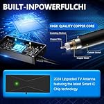 Digital TV Antenna Indoor, 2025 HD Antenna for Smart TV with 3M Stick Base 360°&Long Range Reception for Local Channels, Easy Setup Antena Without Cable - Image 5