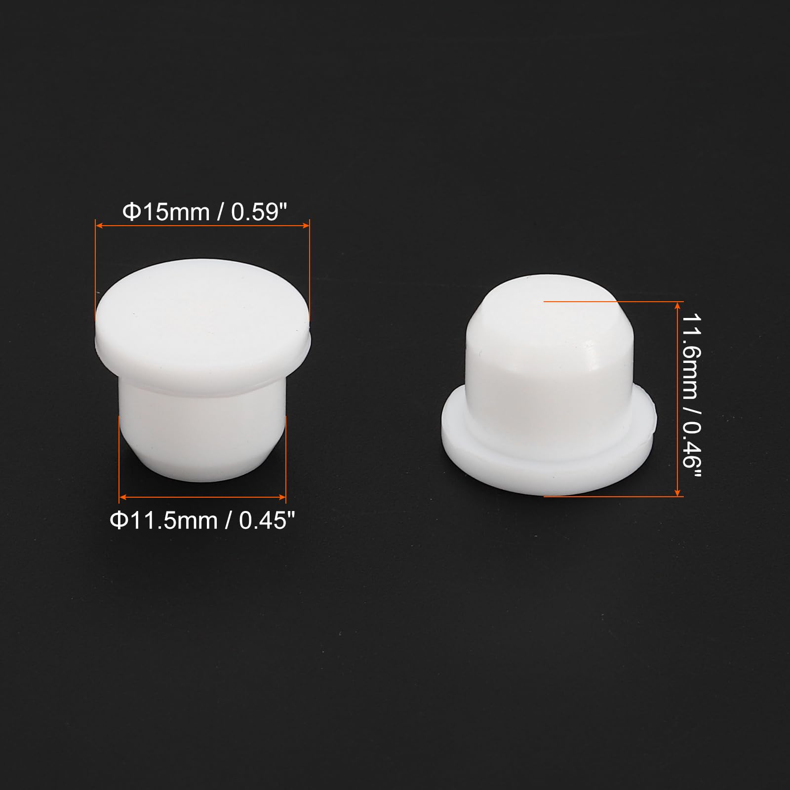 MECCANIXITY Rubber Solid Plug Soft Flexible Stopper for 11-12mm Hole Black 8Pcs