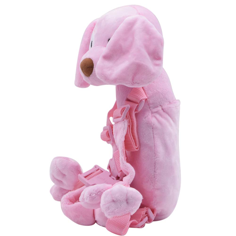 2 en 1 Mono bebé arnés de seguridad mochila niños caminar correa correa correa (rosa perro)