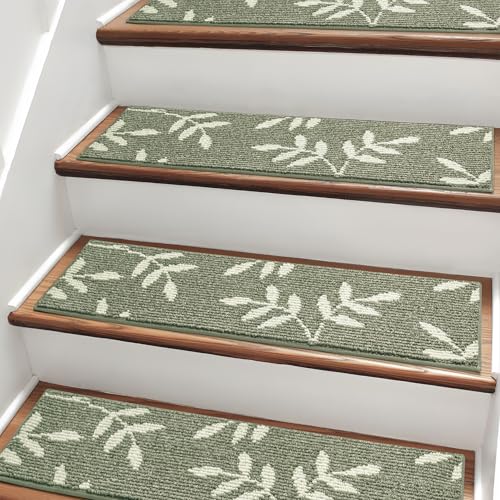 TANVILL Carpet Stair Treads, Non-Slip Stair Treads for Wooden Steps