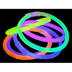 Partyrama 100 heldere fluorescerende gloeistokken van 7 verschillende kleuren neoneffect, ideaal voor feesten en disco’s…