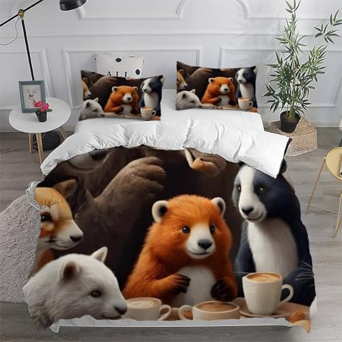 Housse de couette 220x240 microfibre Animaux avec zip pratique - 6